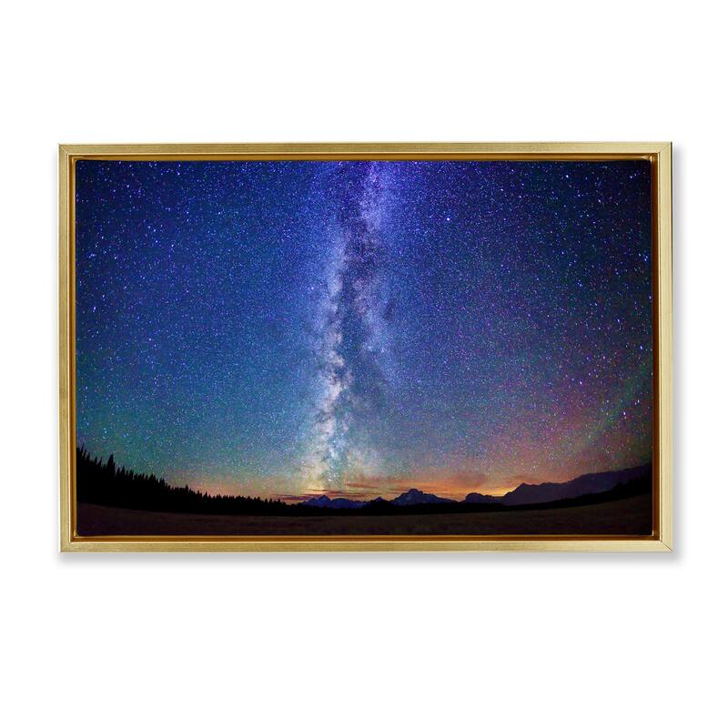 Stupell Milky Way Stars over Earth Framed Floater Canvas Wall Art Design By Royce Bair - 25 x 17 - Gold