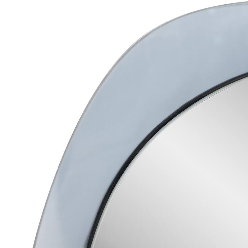 Ahrends Asymmetrical Mirror with Gray Glass Framing - 30H X 22W X 5/8 D