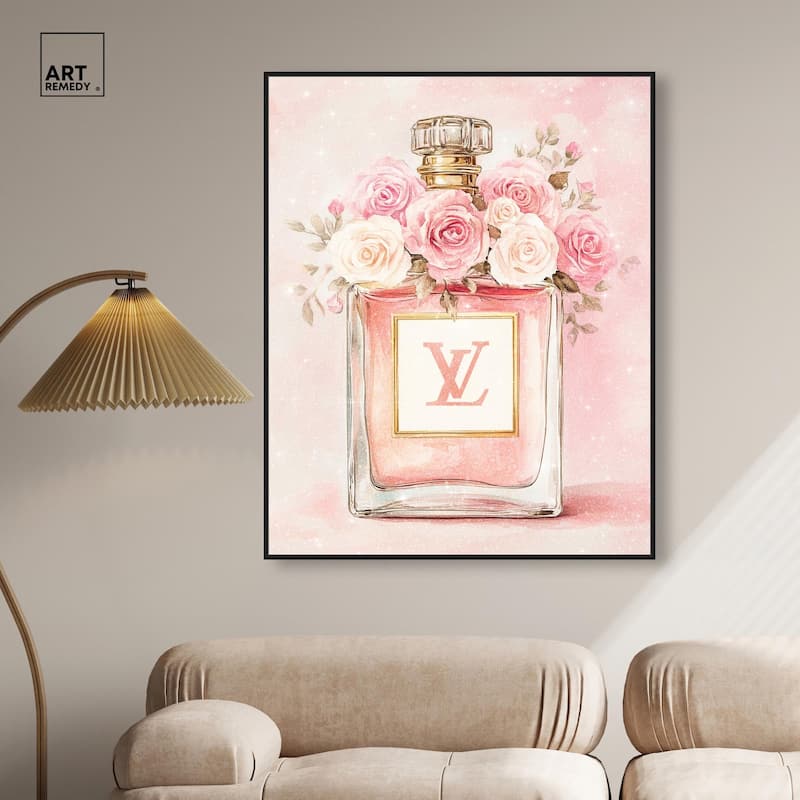 Delicate Floral Perfume Blush Canvas by Art Remedy