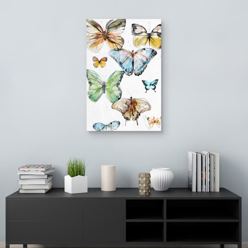 Les Papillons 1 by Studio Arts Canvas Art Print