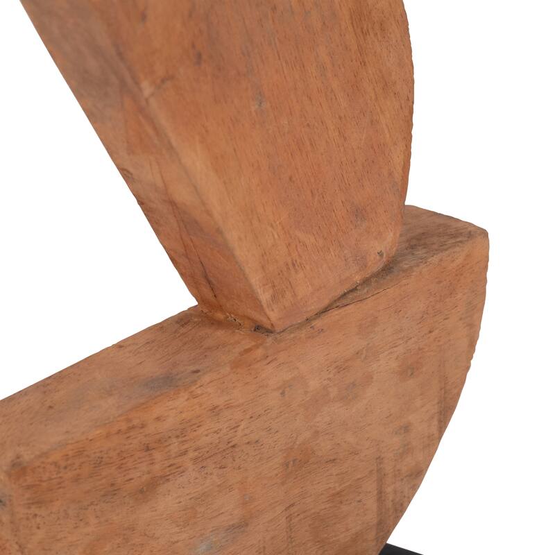 Sagebrook Home Brown Wood Half Circles Stacking Abstract Sculptures