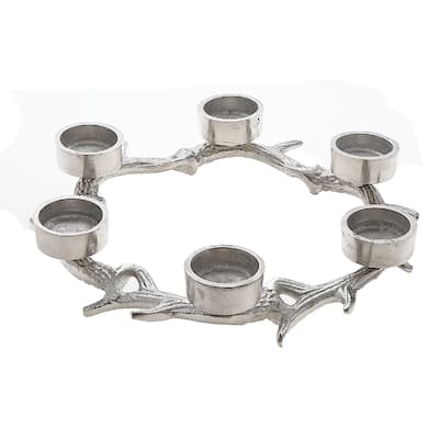 Christmas Antler Wreath With 6 Tealight Holder - N/A