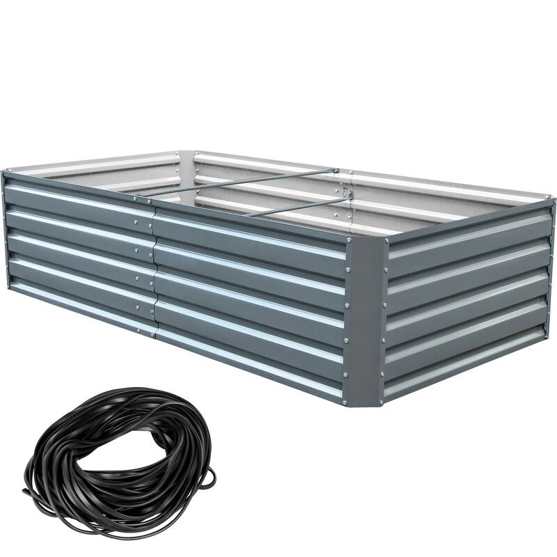 Galvanized Metal Outdoor Raised Bed for Vegetables, Flowers, and Herbs