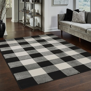Style Haven The Gray Barn Told Gait Gingham Checker Area Rug