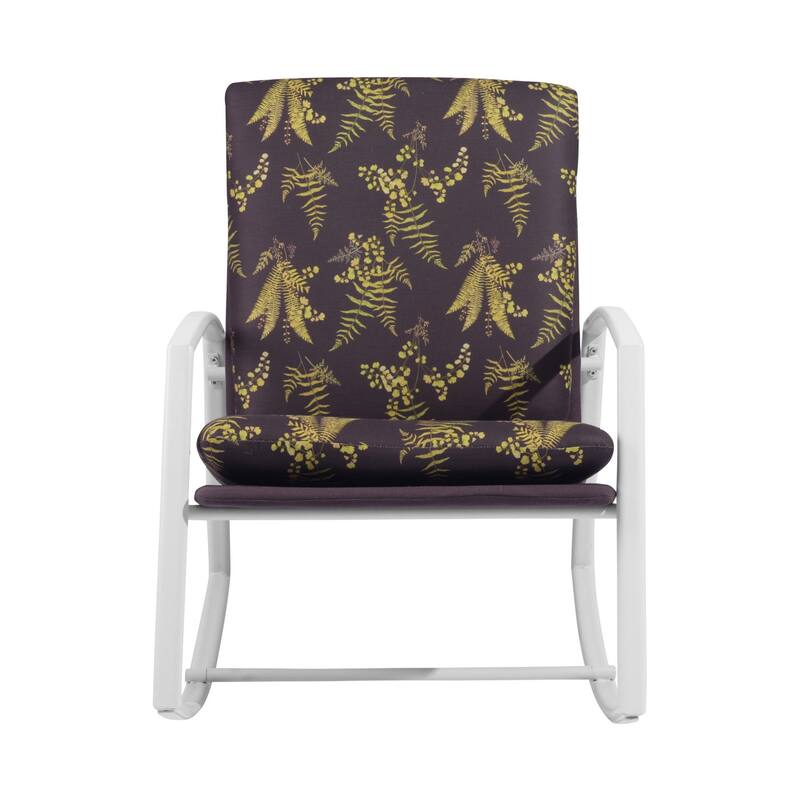 Homy Casa Bessemer Brown Fabric Upholstered Accent Rock Metal Frame Arm