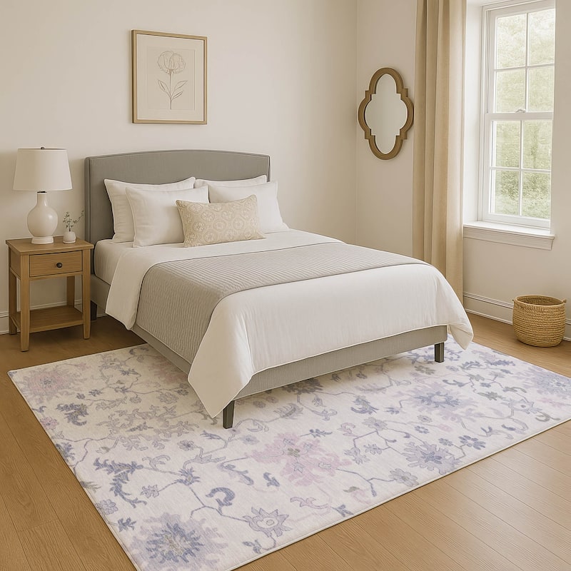 Premium Washable Super Soft Traditional Avanti Mayfield Rug - Lavender - 5' x 7'6"