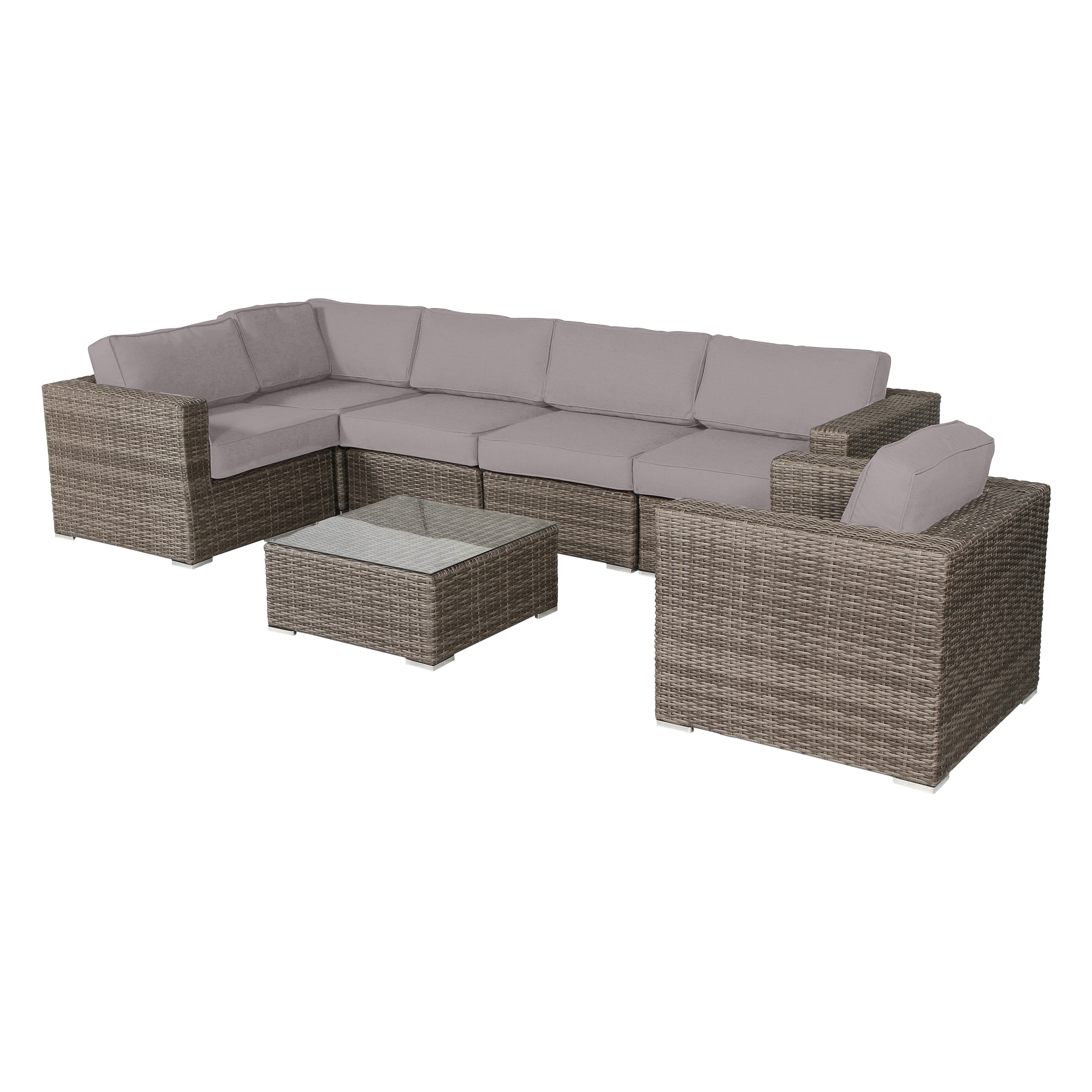 LSI 7 Piece Rattan Sunbrella Sectional Seating Group with - Picture 40 of 42