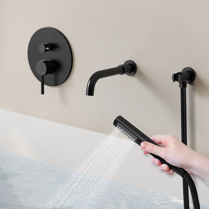 Wall-Mount Tub and Handheld Shower Faucet Set
