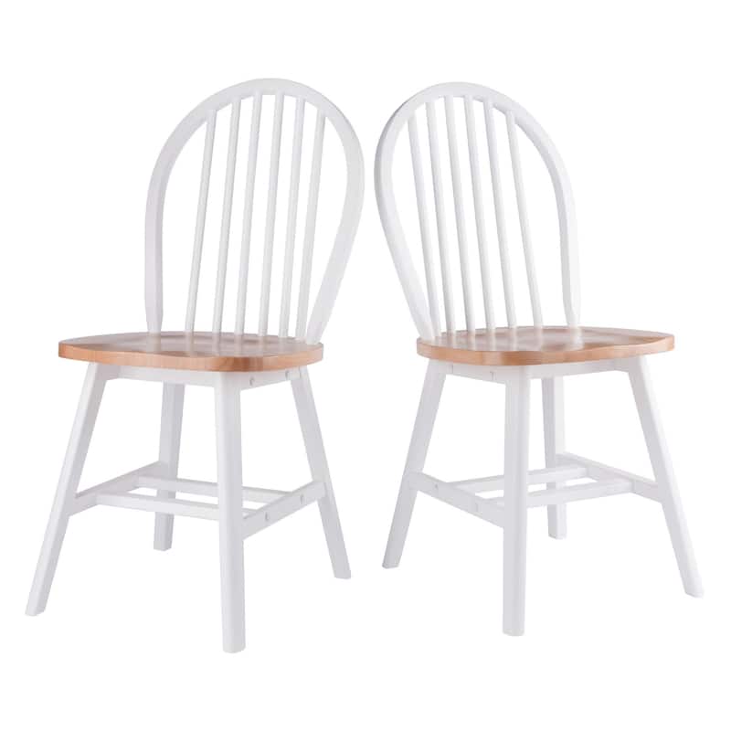 Spindle Arched Back Chair Set - 36.75 - Brown and White - Set of 2
