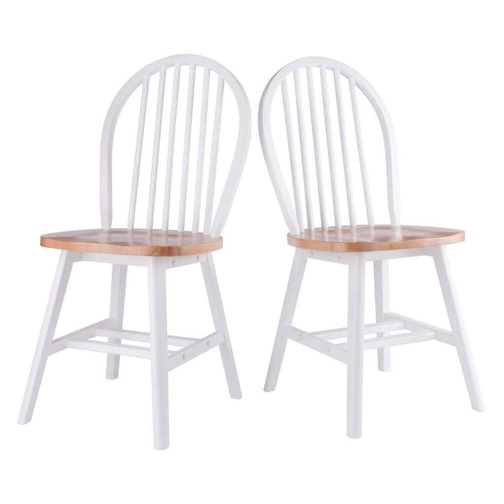 Spindle Arched Back Chair Set - 36.75 - Brown and White - Set of 2
