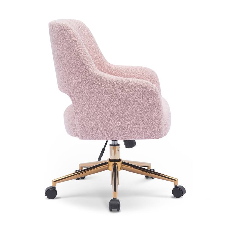 Boucle Upholstered Office/ Desk Chair - Swivel/ Adjustable Height