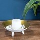 preview thumbnail 4 of 4, Foreside Home & Garden Small White and Brass Metal Decorative Storage Tray