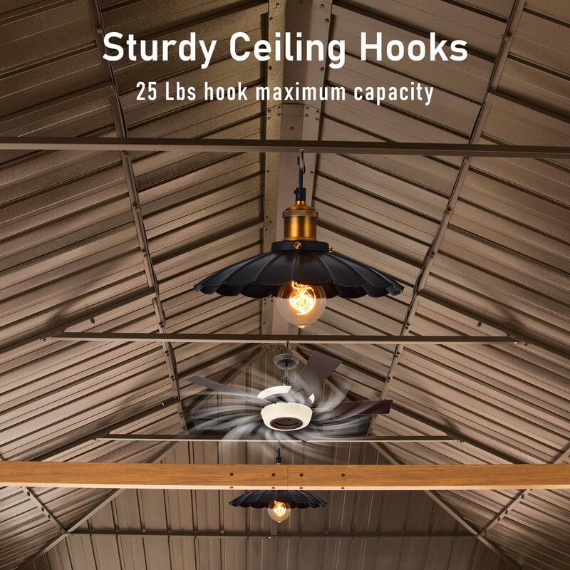 14x22FT Hardtop Gazebo with Galvanized Steel Roof, Aluminum Frame, Built-in Gutter, Curtains and Netting for Outdoor Patio