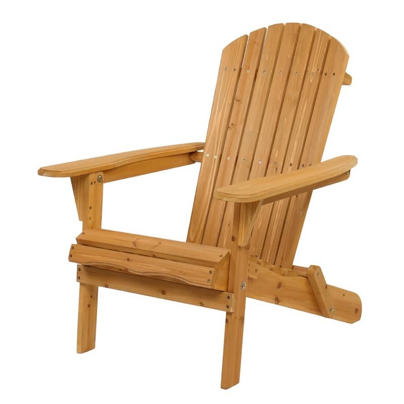 Folding Wooden Adirondack Lounger Chair - Wood