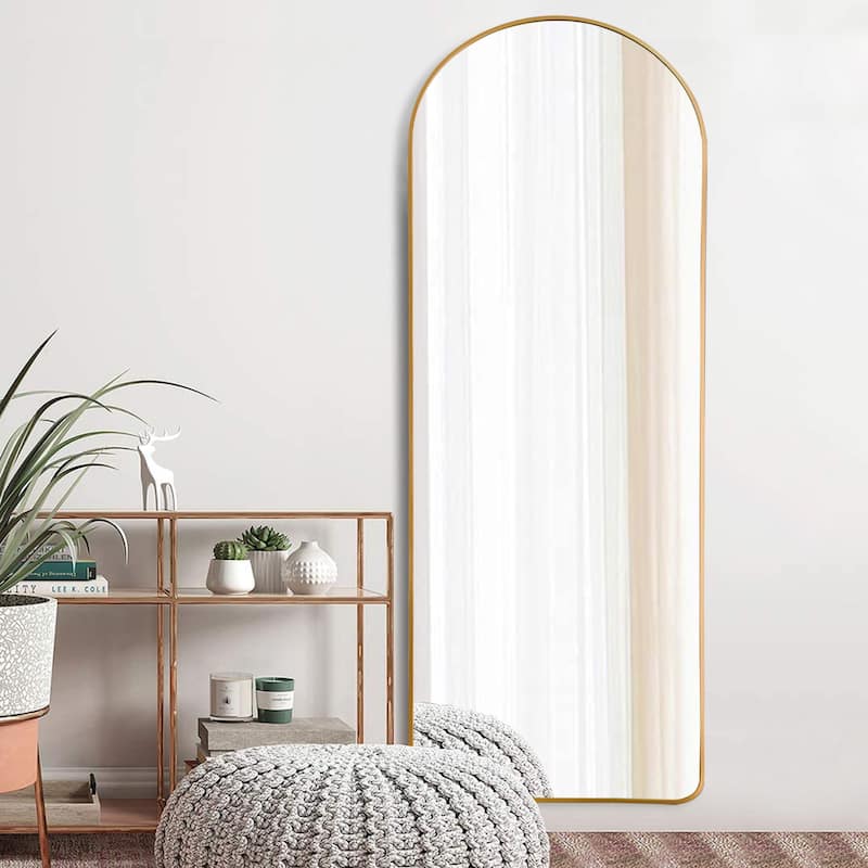 Lumioca Arch Floor & Full Length Gold Framed Wall Mirror