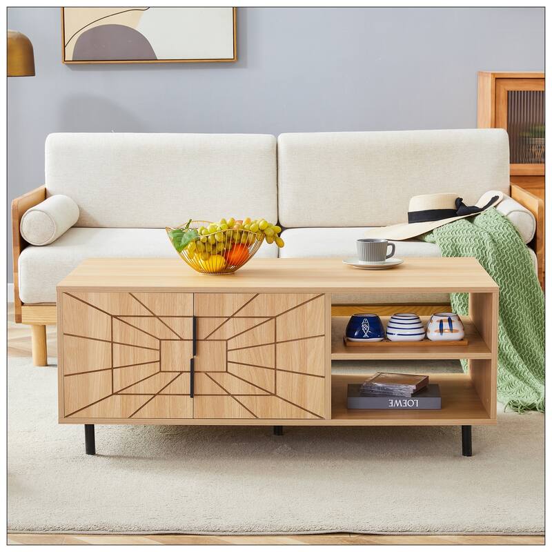 Spider Web Textured Modern MDF Coffee Table