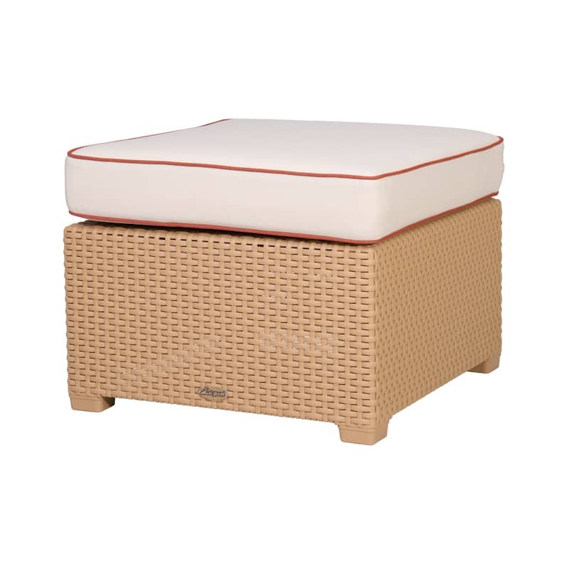 Magnolia Resin All-Weather Ottoman with Cushion