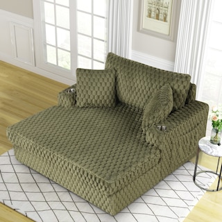 Modern Soft Indoor Chaise Lounge Couch Sofa Bed with Pillows