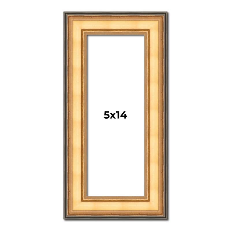 5x14 Frame Gold Plein Aire Solid Wood Picture Frame Width 2 Inches |