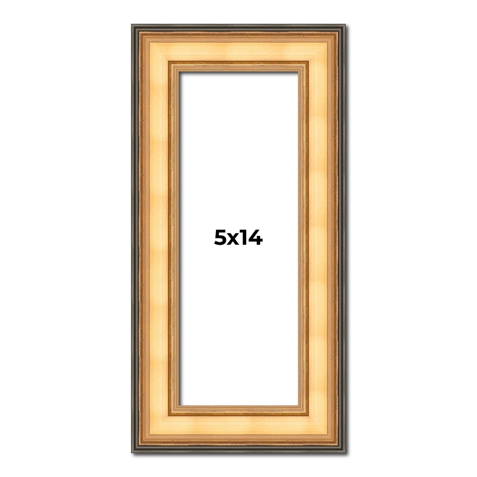 5x14 Frame Gold Plein Aire Solid Wood Picture Frame Width 2 Inches |