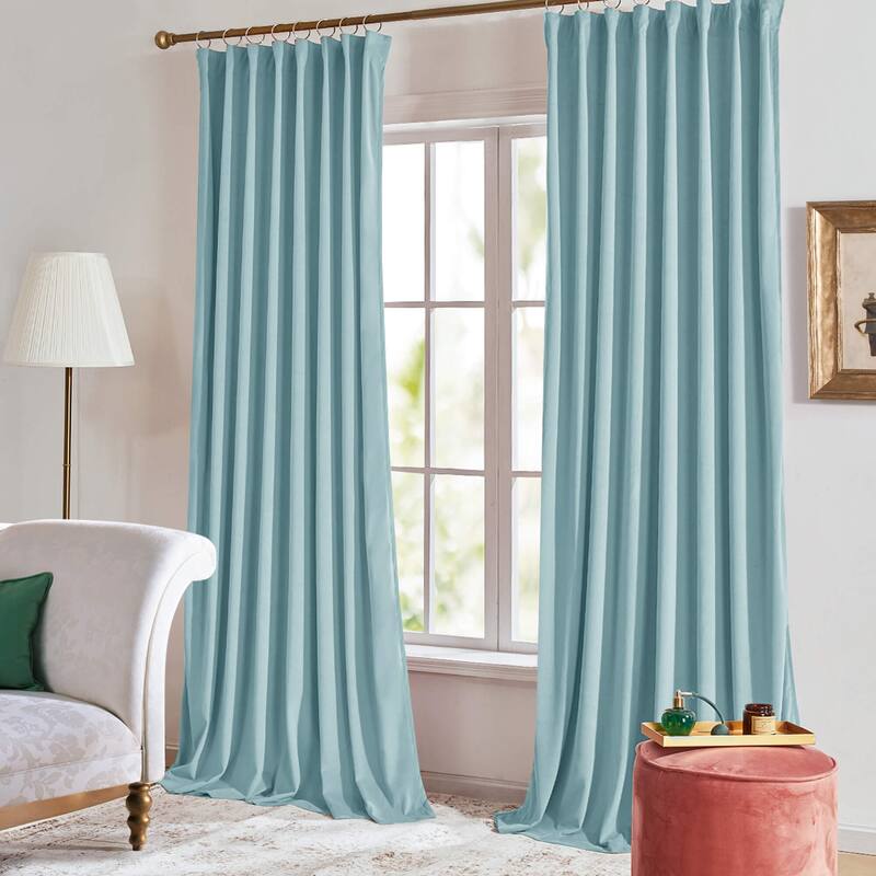 Deconovo Velvet Room Darkening Curtain Panel, Thermal Insulated