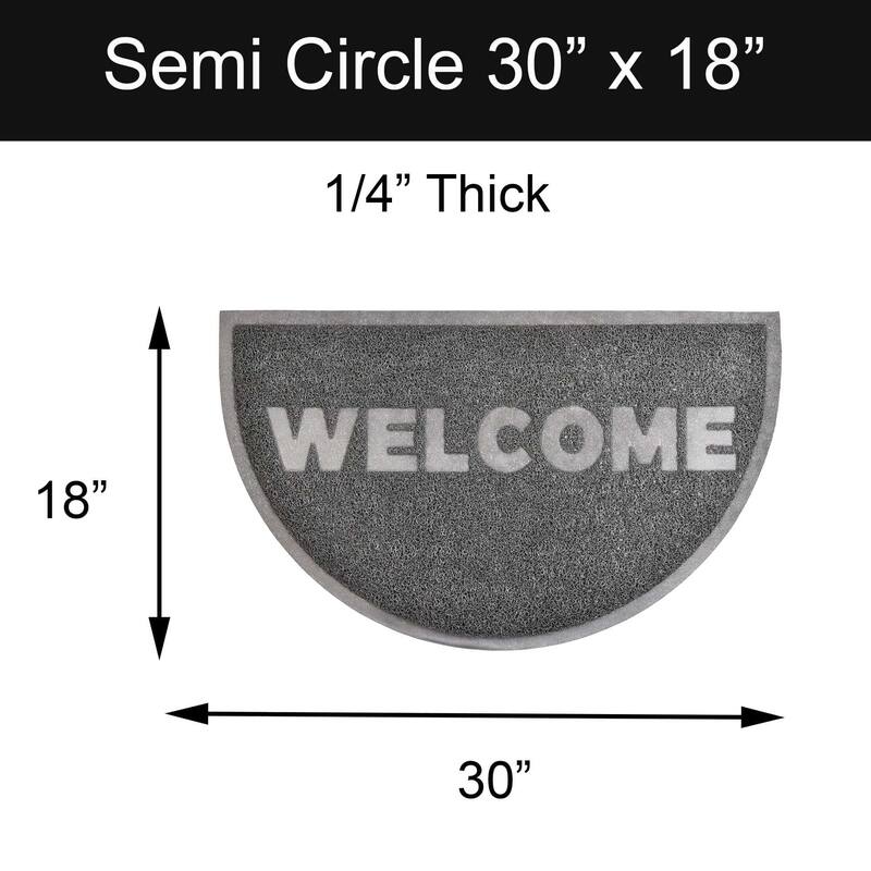 Outdoor Door Mat Semi Circle Scraper Recycled PVC Non-Slip Backing