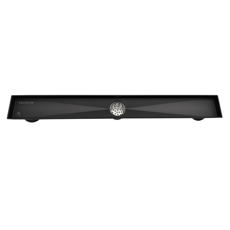 Oceanic Linear Shower Drain, Marine-grade 316 Stainless Steel, Tile-in with Hair Strainer