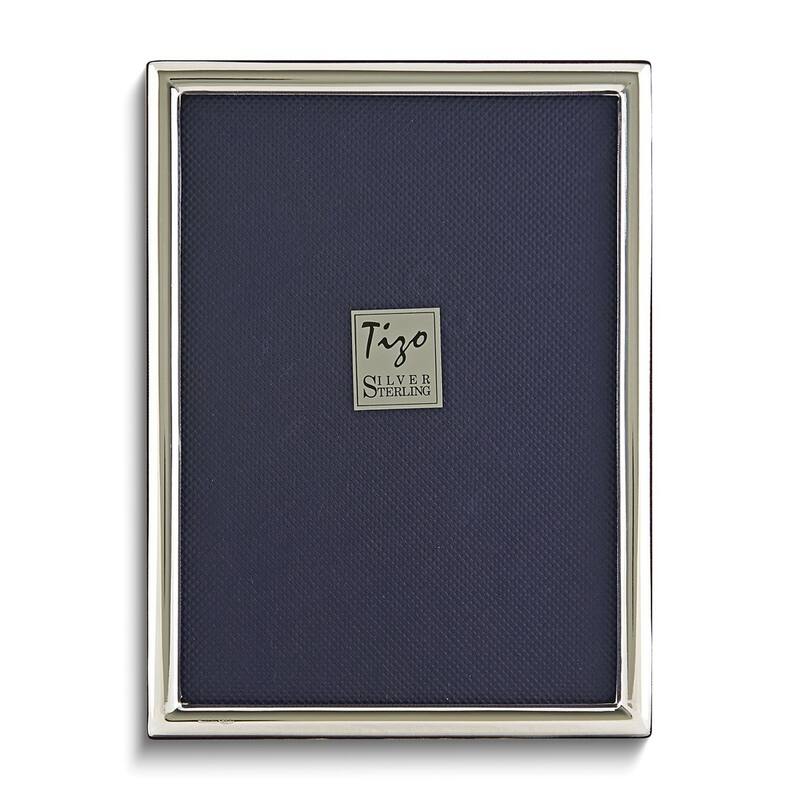 Curata 925 Sterling Silver Tarnish Resistant Narrow Plain 2x3 Photo Frame with Finished Wood Back