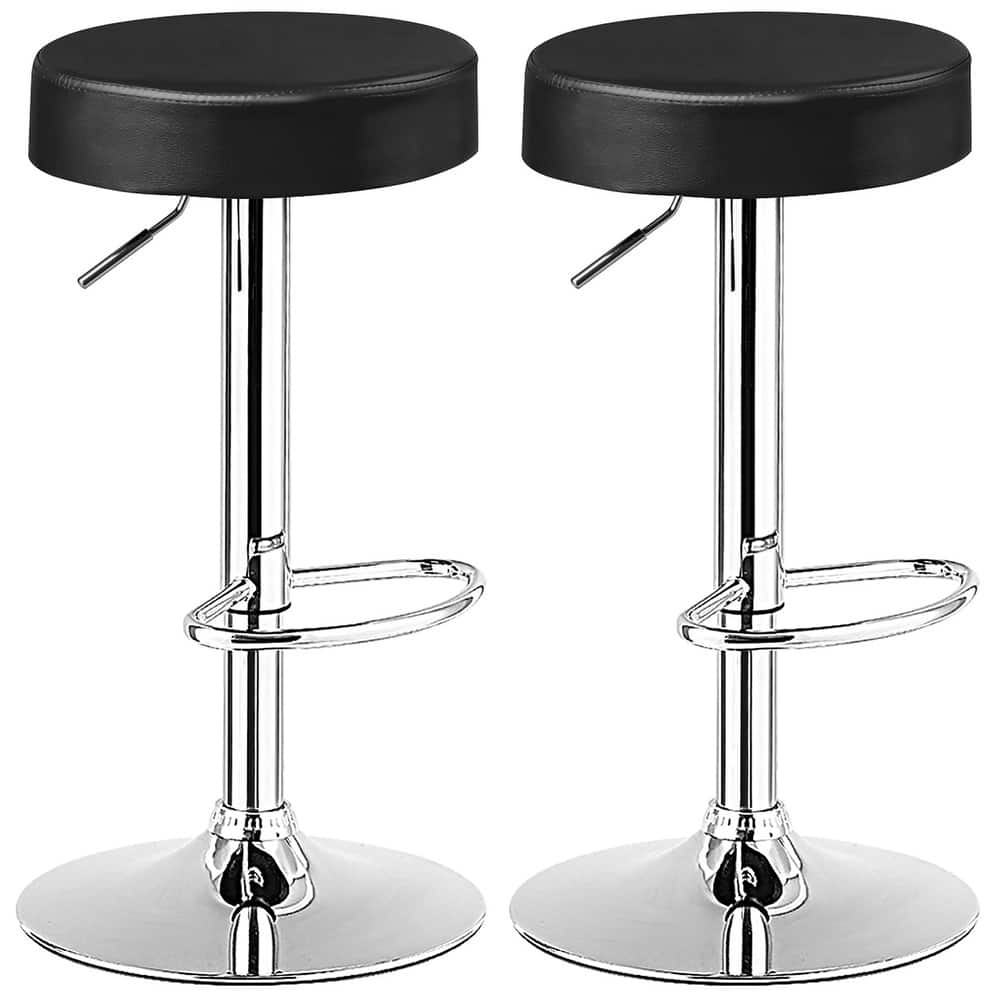 Costway Set of 2 Round Bar Stool Adjustable Swivel Pub Chair w/