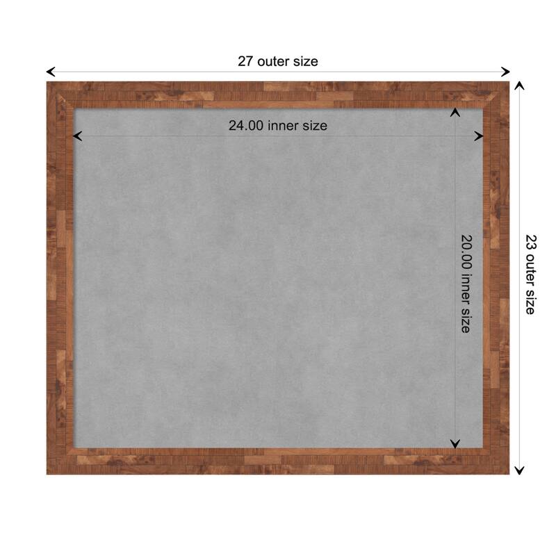 Amanti Art Fresco Light Pecan Framed Magnetic Board - Board Size 24x20