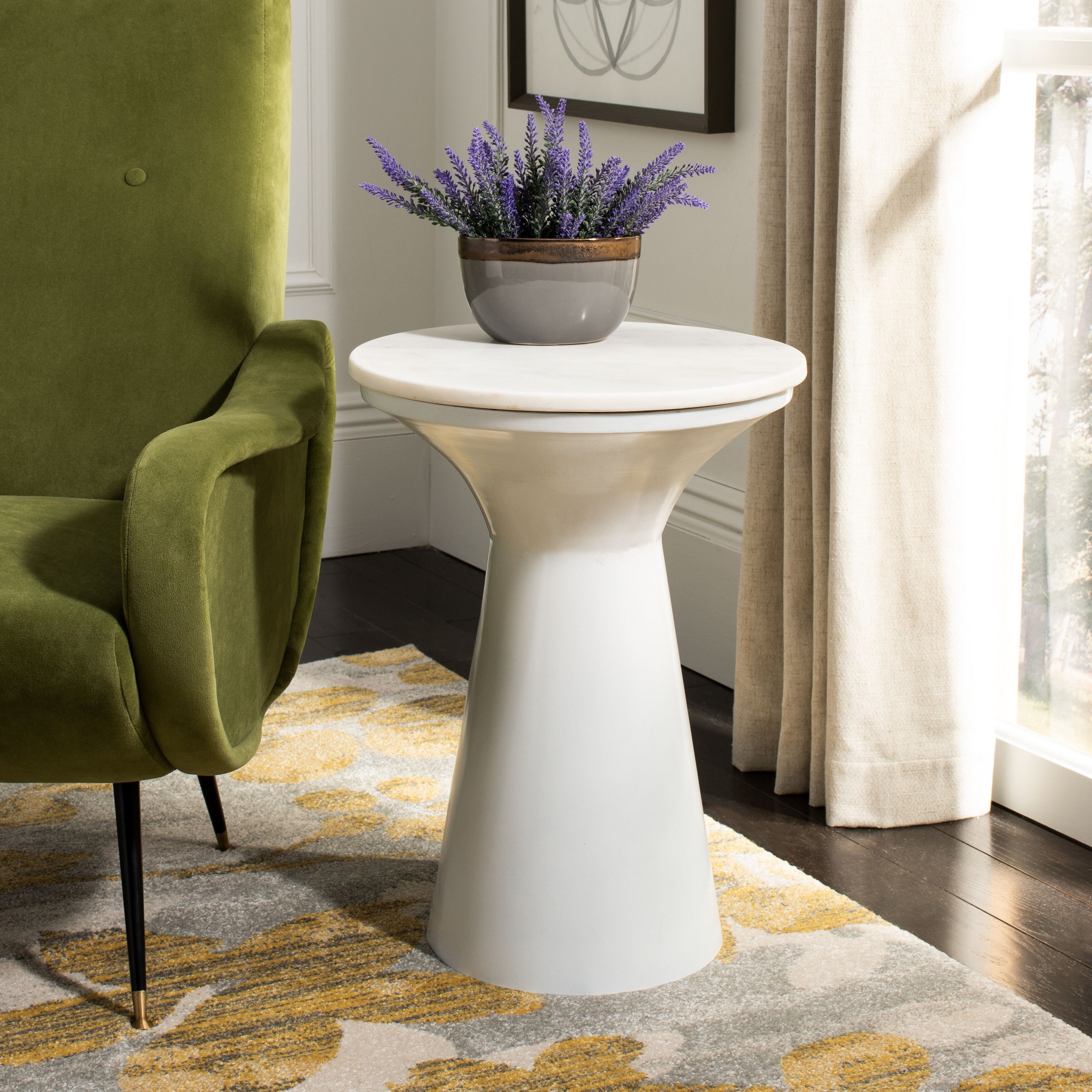 Shop Safavieh Mila Pedestal End Table White White 16 X 16 X 22 Overstock 27544730