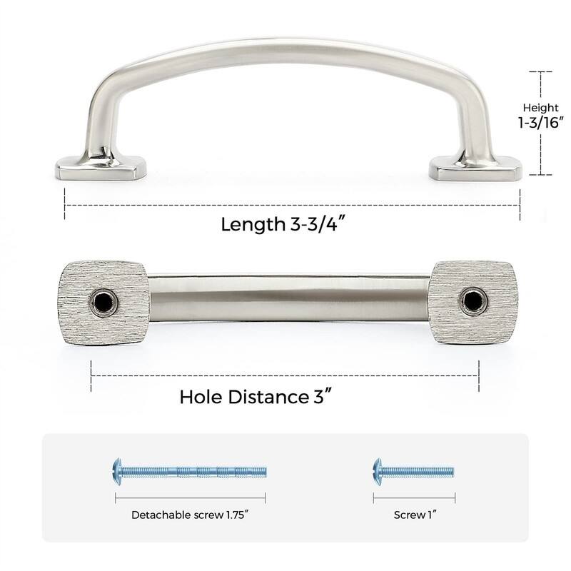 10 Pack Solid 3 Inch Drawer Pulls - 3.75"L x 0.64"W