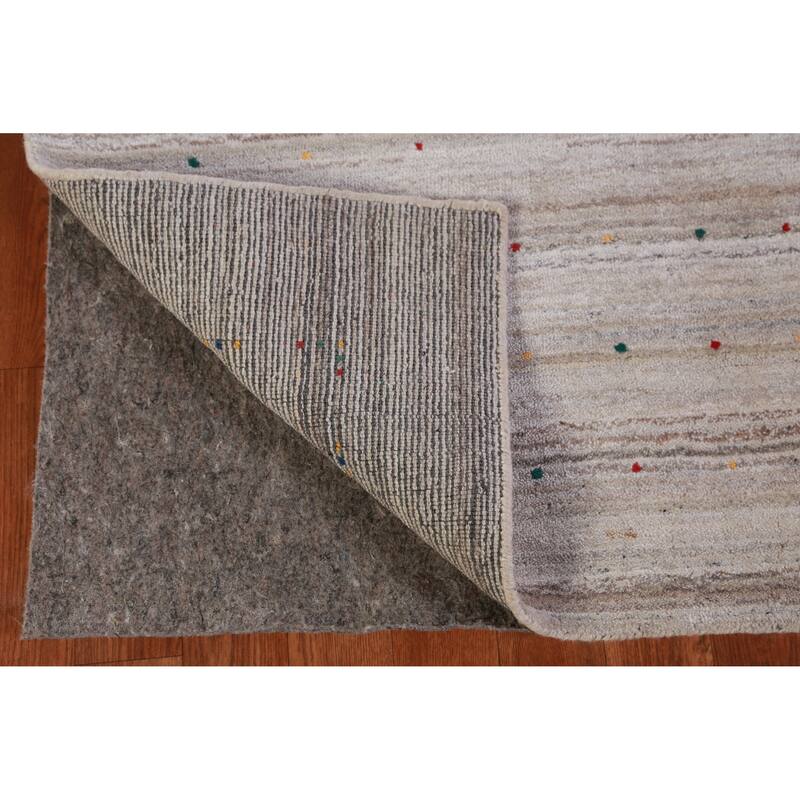 Hand Knotted Oriental 100% Wool Carpet Tribal Tribal Greys & Charcoal Gabbeh Area Rug - 10' 1'' X 8' 2''