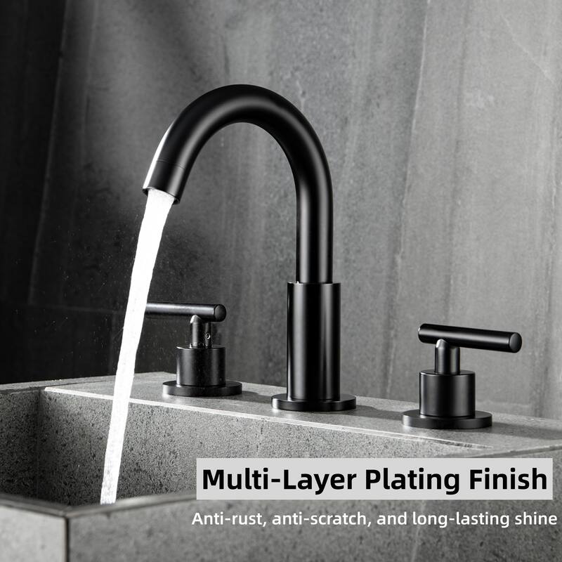 Modland 8-Inch Widespread Bathroom Faucet with Dual-Handle and 360°Swivel Spout