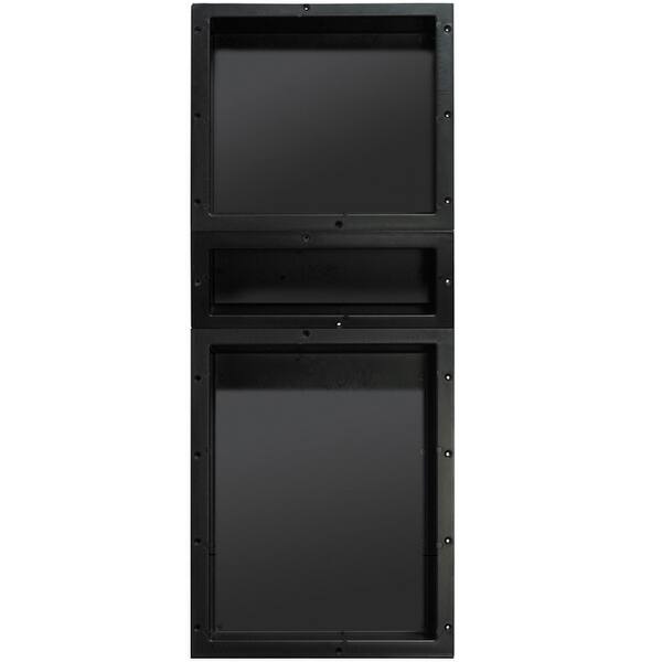 Shop Tile Redi Rnt1614s 6 20 Redi Niche Triple Recessed Shelf Black Overstock 23104716