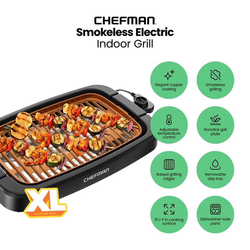 Smokeless Indoor Electric Grill, Extra Large, Nonstick Table Top Grill Grilling and BBQ with
