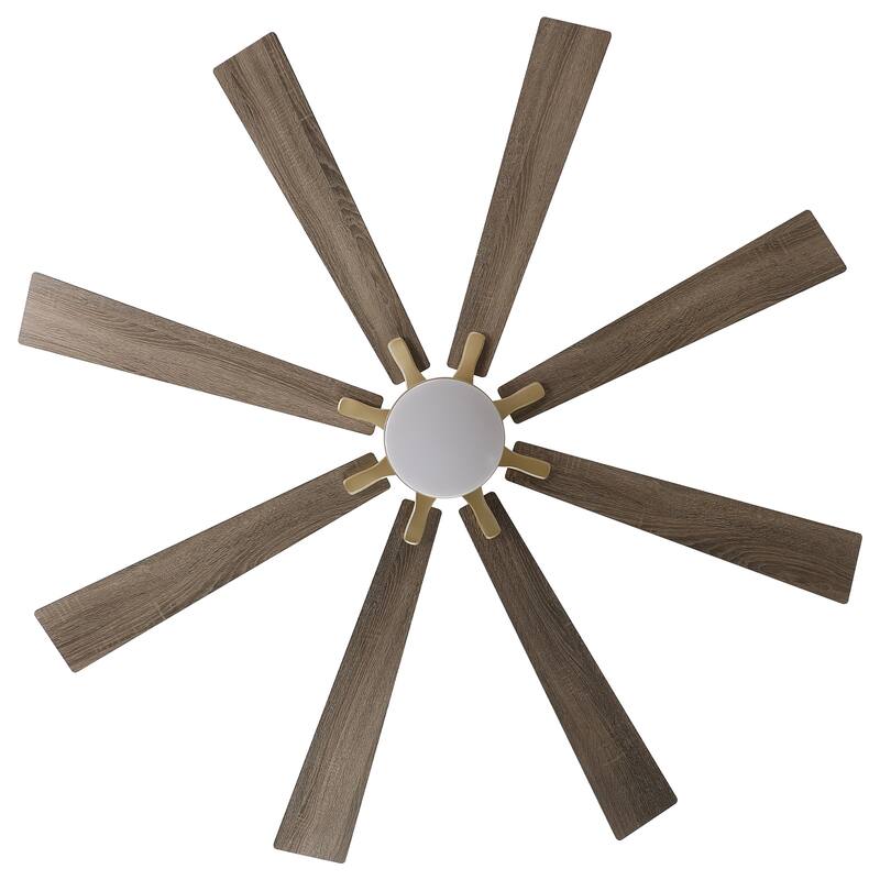 Vaczon 72" Transitional Gold Smart Large Ceiling Fan with Dimmable LED Light and Remote