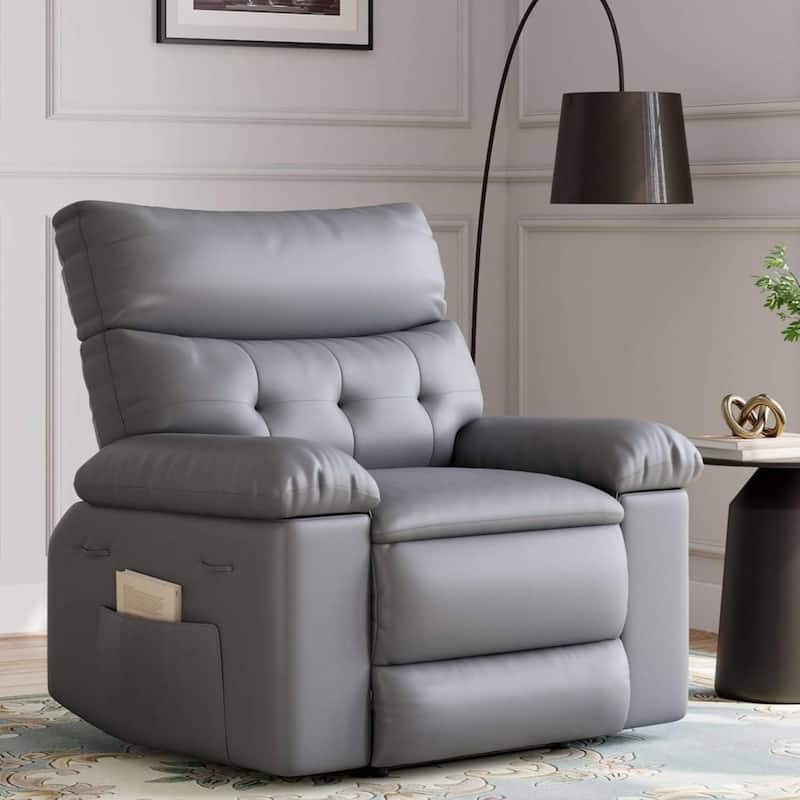 Oversized Wide Manual Recliner Sofa Chair with Foldable Armrests for Living Room Bedroom
