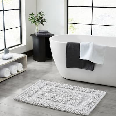Sophie Border Ultra-plush Chenille Non-Slip Cotton Bath Mat