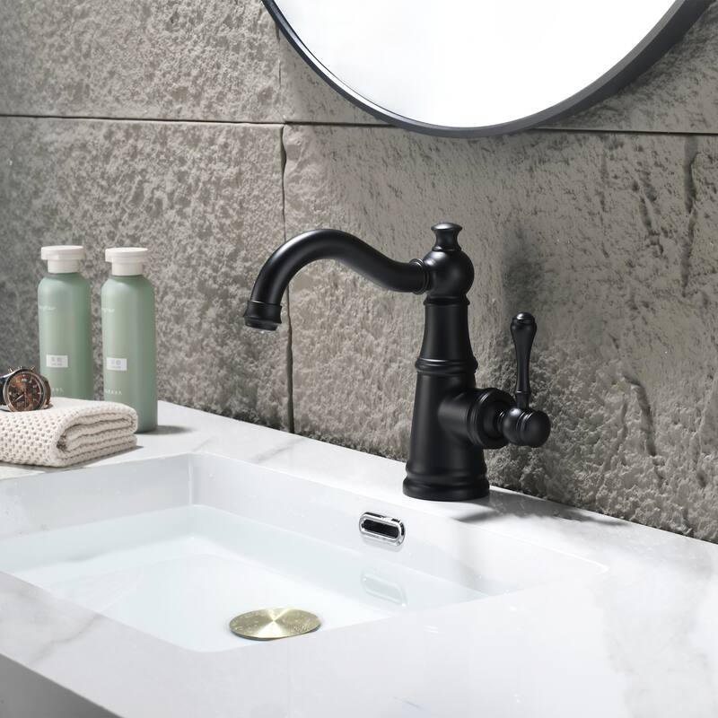 8.1"H Solid Brass Single-handle Bathroom Sink Faucet