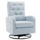 preview thumbnail 21 of 45, HOMYKA Swivel Rocking Upholstered Armchair Nursery Glider Linen Accent Chairs Linen - Blue