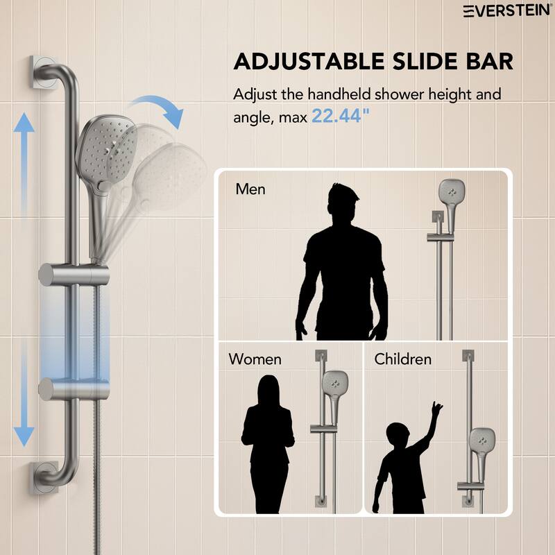 Pressure-Balanced Shower System ,10-Inch Rainfall Shower Faucet with 3-Function Handheld Shower