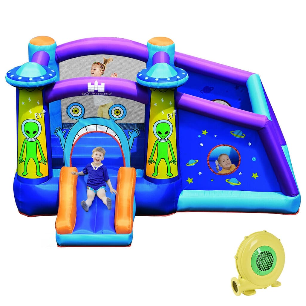 Gymax Inflatable Bouncer Alien Bounce HouseKids Jump Slide Ball Pit w/ - 11 ft x 8.5 ft x 6 ft (L x W x H)