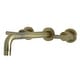 preview thumbnail 11 of 36, Manhattan 3-Hole Wall Mount Roman Tub Faucet in Brushed Brass