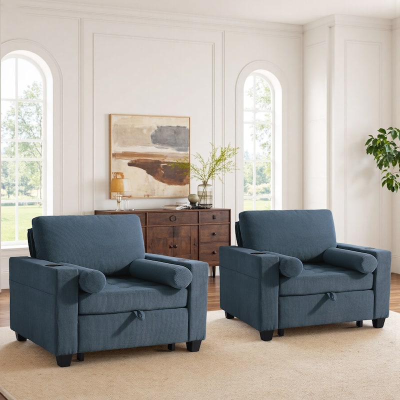 3-in-1 Adjustable Sleeper Sofa Bed Convertible Chair for Living Room
