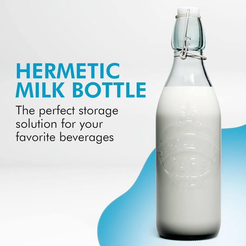 Amici Home Italian Recycled Green Milk Bottle - 34 Ounces