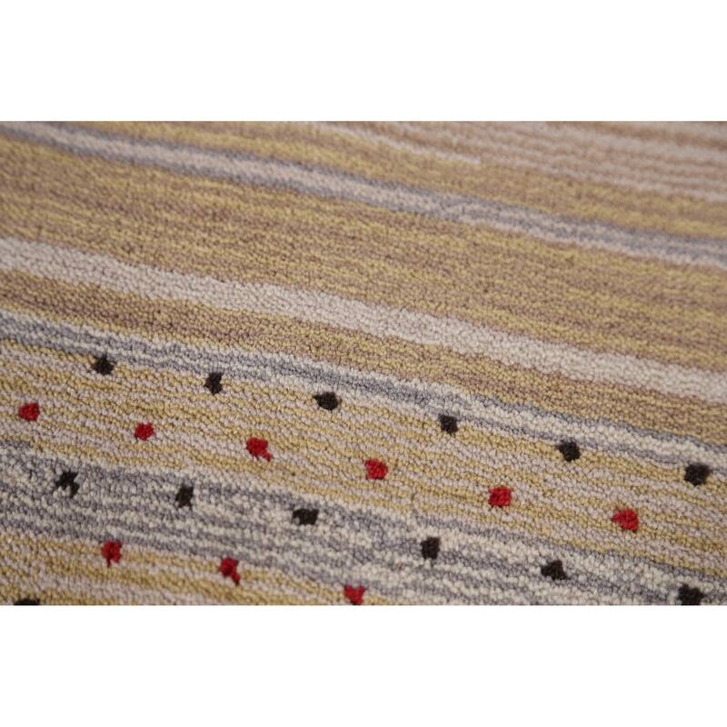 Hand Knotted Oriental 100% Wool Carpet Tribal Animal Pictorial Multi-Colored Gabbeh Area Rug - 7' 8'' X 5' 4''