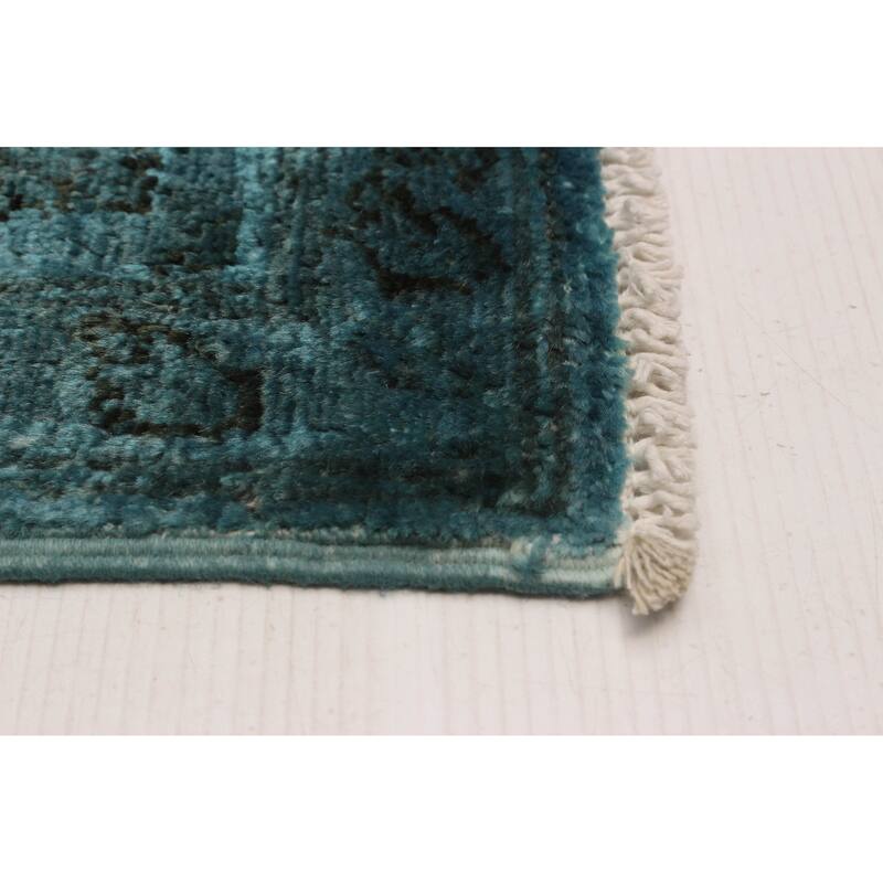 ECARPETGALLERY Hand-knotted Vibrance Turquoise Wool Rug - 6'5 x 8'0
