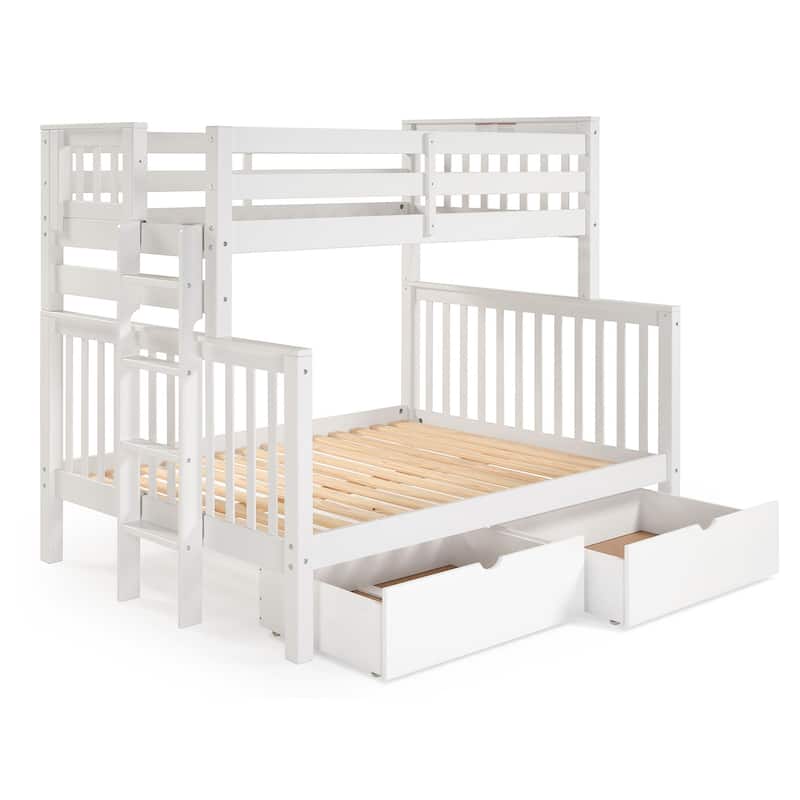 Taylor & Olive Trillium Twin over Full Bunk Bed, 2 Drawers