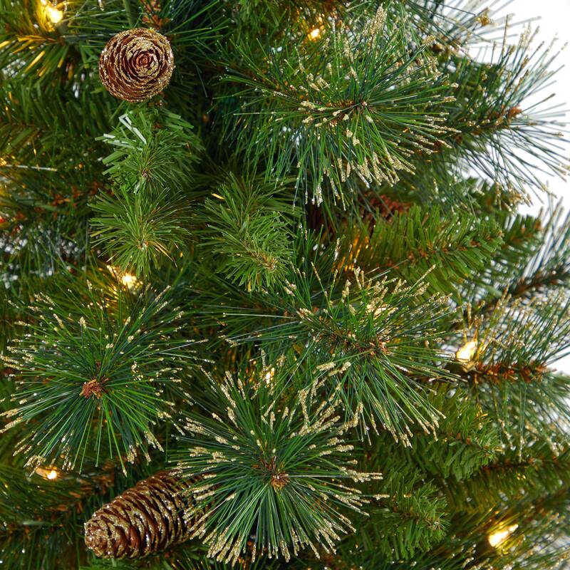 50" Artificial Christmas Tree with 100 Lightsin White Planter